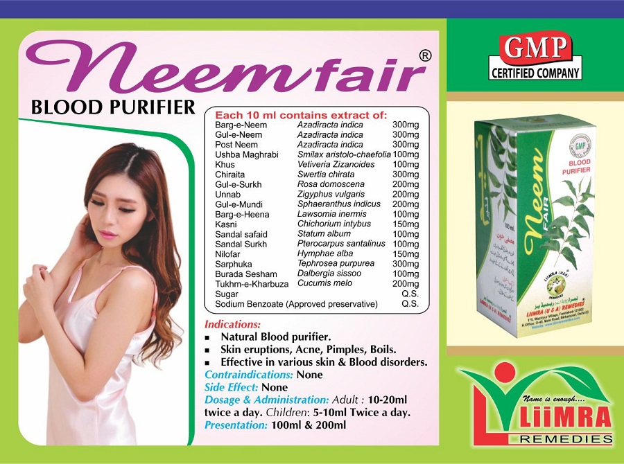 Neem fair Blood purifier ingredients and Dosage