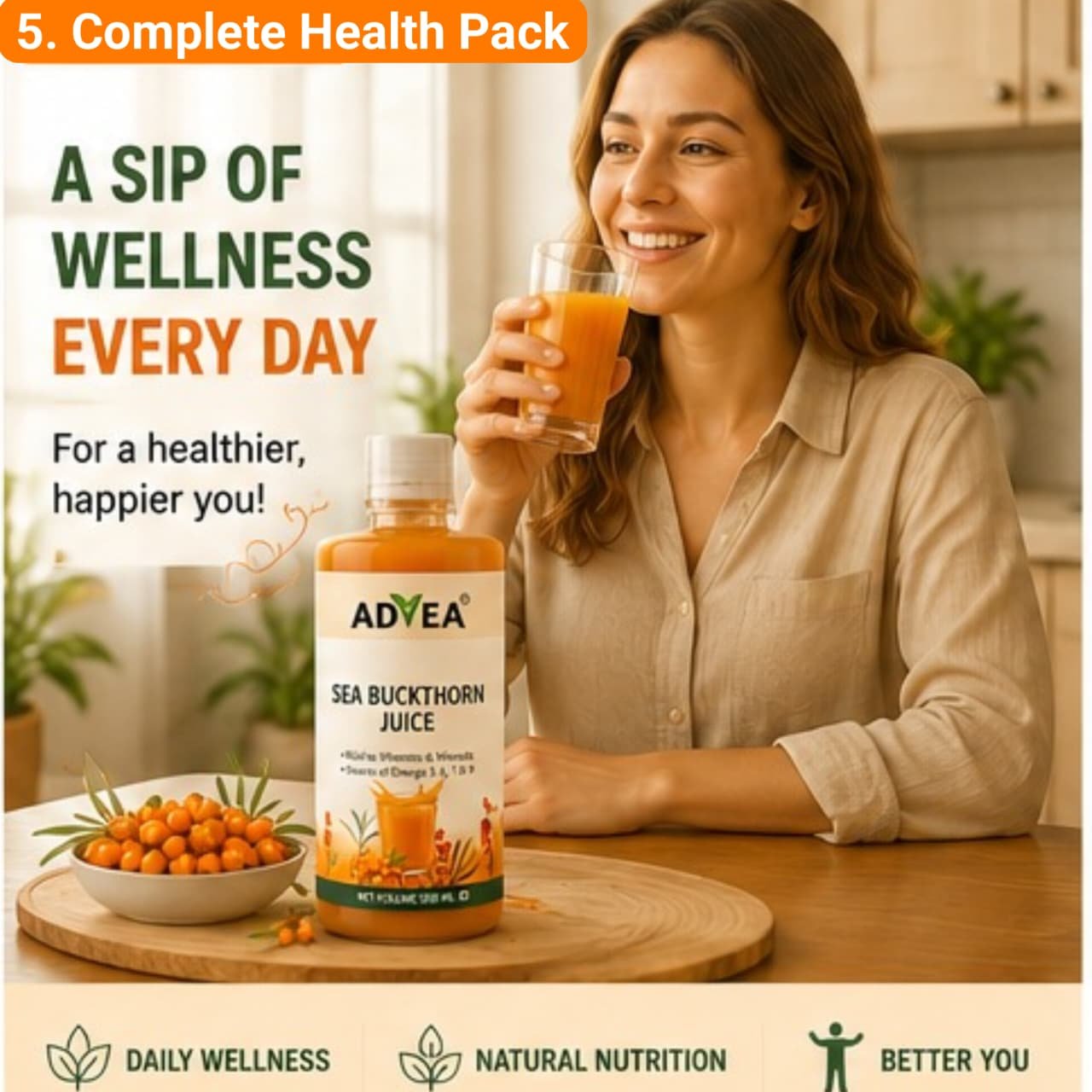 Pure Himalayan Sea Buckthorn Juice - WB Rich in Omega 7, Vitamin C & Antioxidants - 500ml - Image 6
