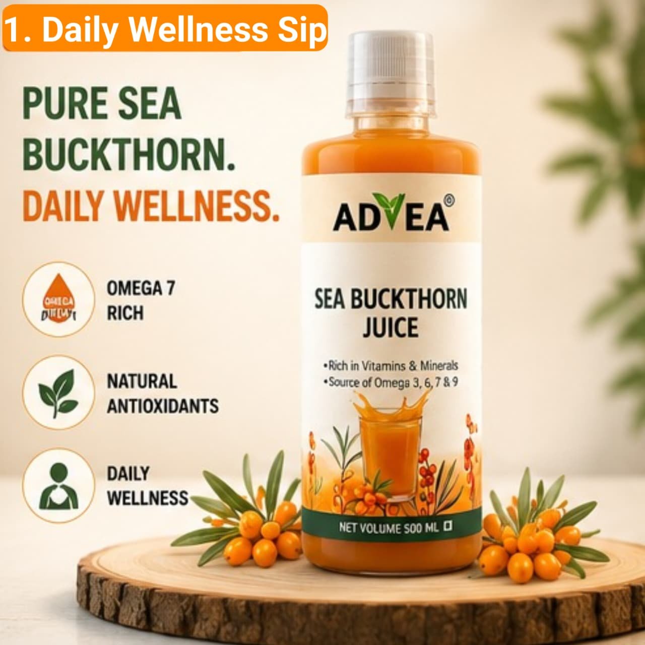 Pure Himalayan Sea Buckthorn Juice - WB Rich in Omega 7, Vitamin C & Antioxidants - 500ml - Image 5
